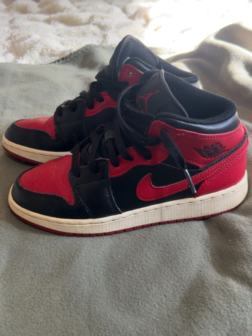 Jordan Kids Black and Red High-Top Sneakers